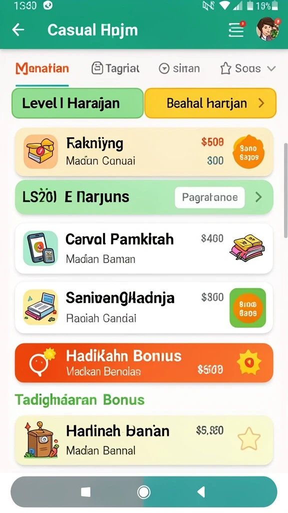 Berbagai jenis permainan yang tersedia untuk semua usia.
