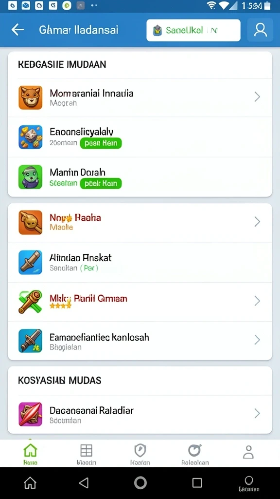 Leaderboard yang memperlihatkan pemain teratas.