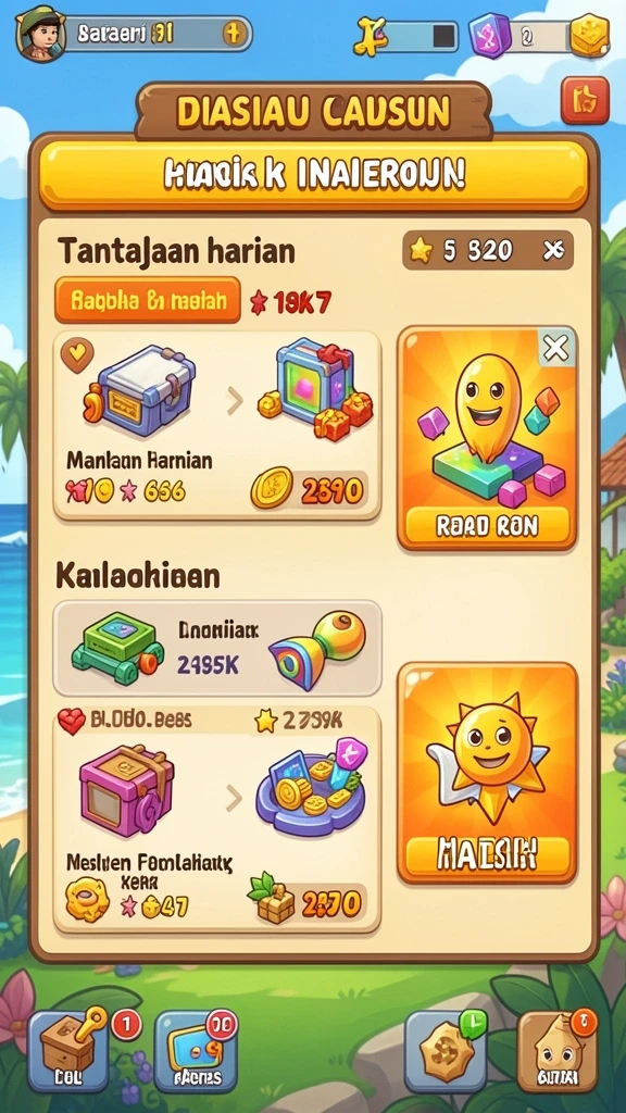 Sistem bonus yang membuat game semakin menarik.