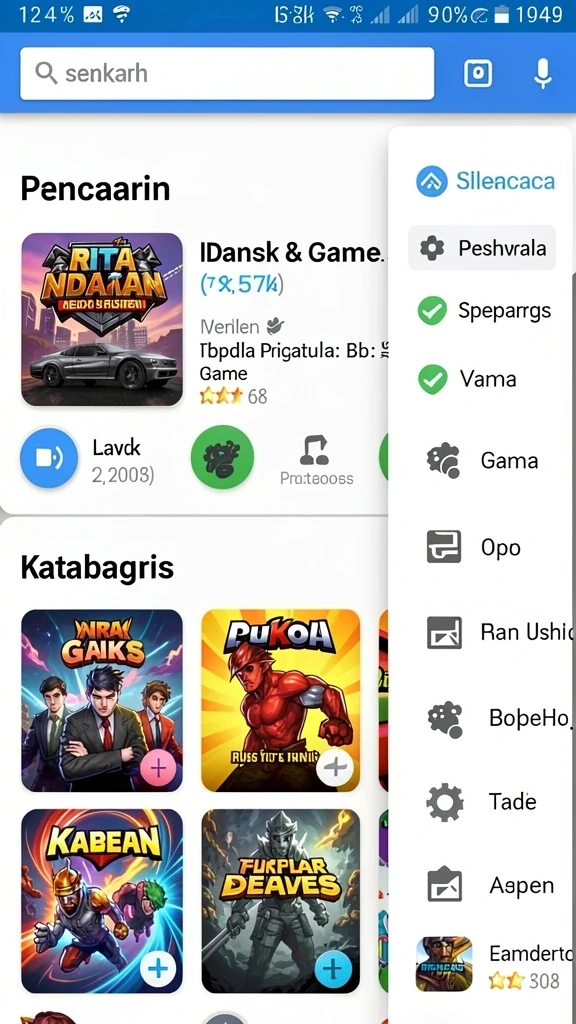 Tangkapan layar menunjukkan antarmuka utama yang menarik.