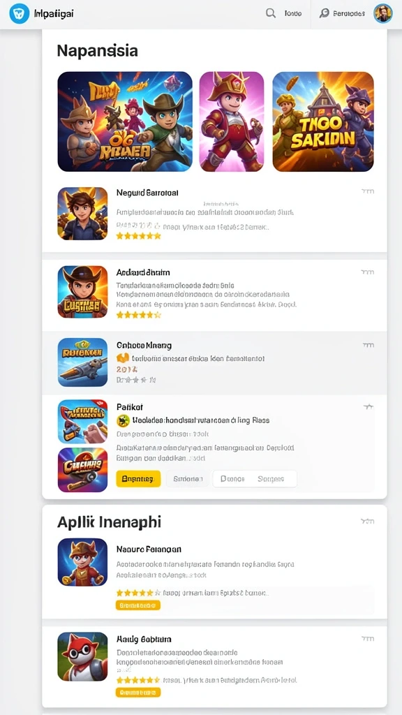Beragam pilihan game seru untuk dimainkan.